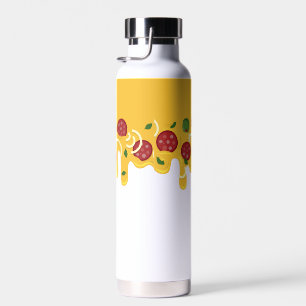 Pizza cheese and pepperonis fun kid retro pattern water bottle