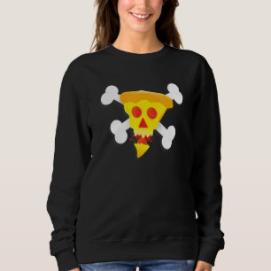 Pizza, Cheese, Skull, Pepperoni, Food, Bones, Pira Sweatshirt