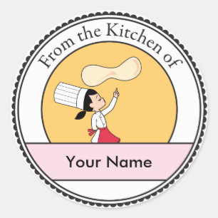 Pizza Chef Art Classic Round Sticker