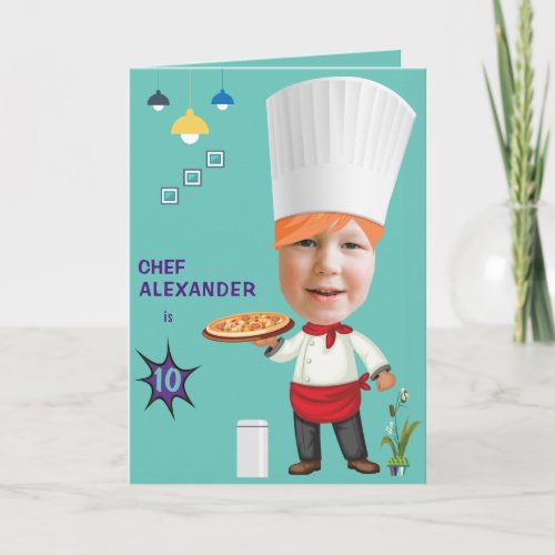 Pizza Chef Head in Hole Cook Greatest Fun Birthday Card