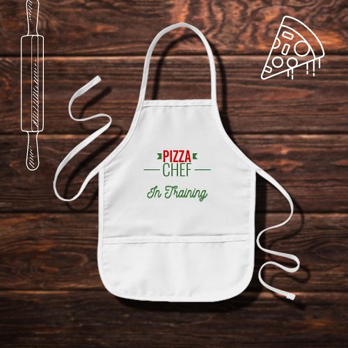 Pizza  Chef in training   _  red white green Kids Apron