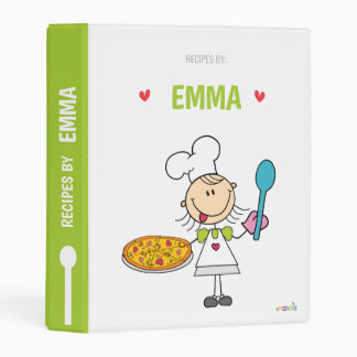 Pizza Chef Personalized Recipe Binder for Kids