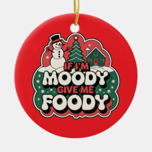 Pizza Christmas, Funny Foodie, White Elephant Gift Ceramic Ornament