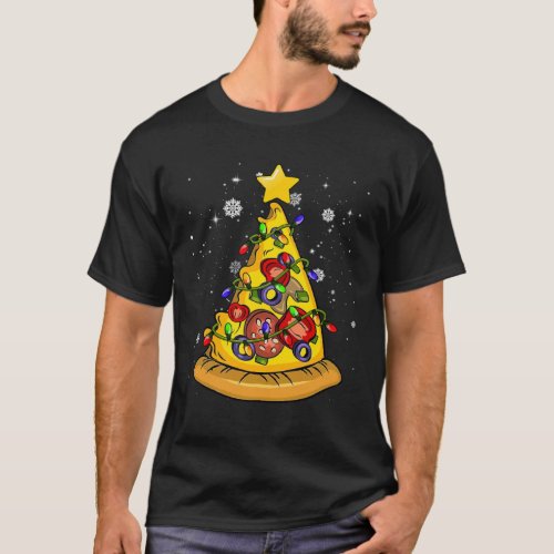 Pizza Christmas Tree Lights  Pizza  Xmas T_Shirt