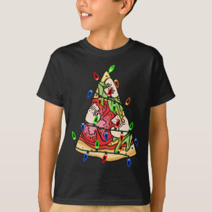 Pizza Christmas Tree Lights Xmas for Pizza Lovers T-Shirt