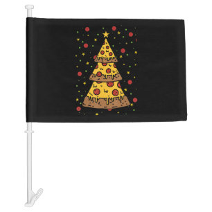 pizza christmas tree lights xmas men boys car flag