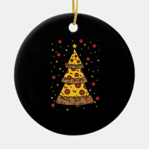 pizza christmas tree lights xmas men boys ceramic ornament
