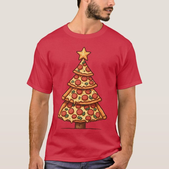 Pizza Christmasree friends T-Shirt (Front)