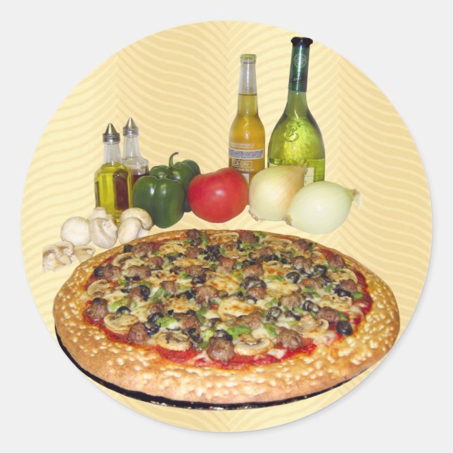 Pizza Classic Round Sticker (Front)