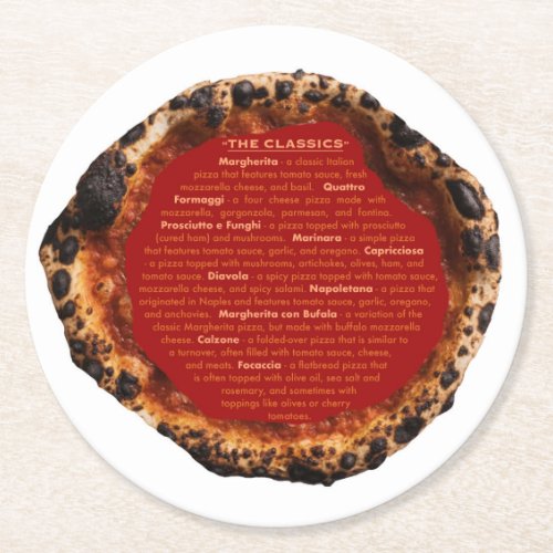 Pizza Classics Round Paper Coaster