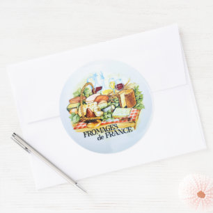 Pizza Clock. Fromages De France. Classic Round Sticker