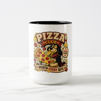 Pizza Club Personalized Funny Pizza Lover Two-Tone Coffee Mug