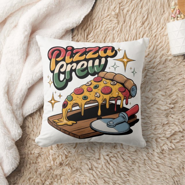 Pizza Crew Throw Pillow (Blanket)