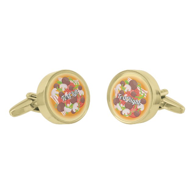 Pizza Cufflinks (Angled)