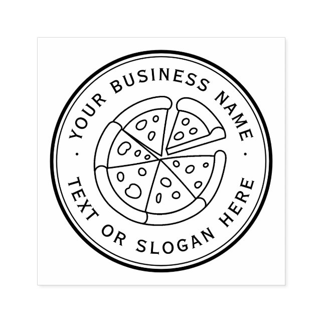 pizza Custom Business Logo Large  Rubber Stamp (Imprint)