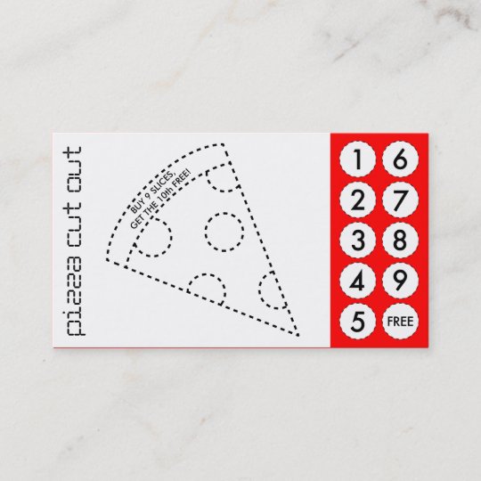 pizza cut out punch cards