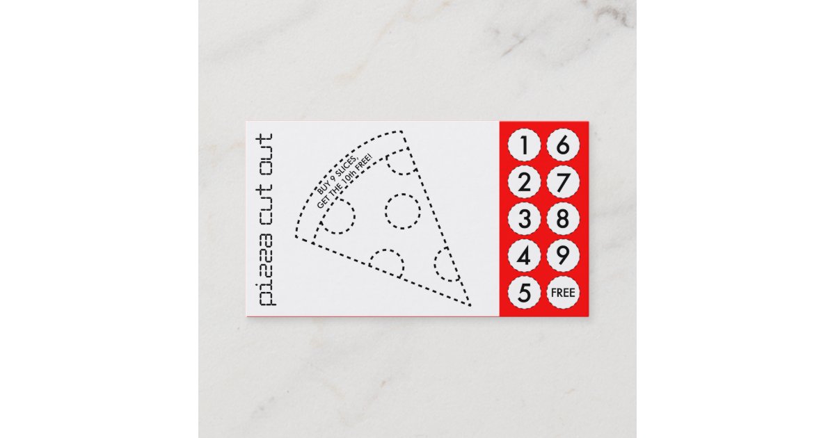 pizza cut out punch cards