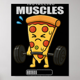 Pizza Deadlift Gym Rat Installing Muscle Lifting M Poster