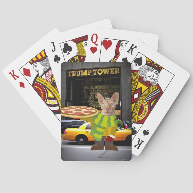 PIZZA DELIVERY CAT NYC PLAYING CARDS (Back)