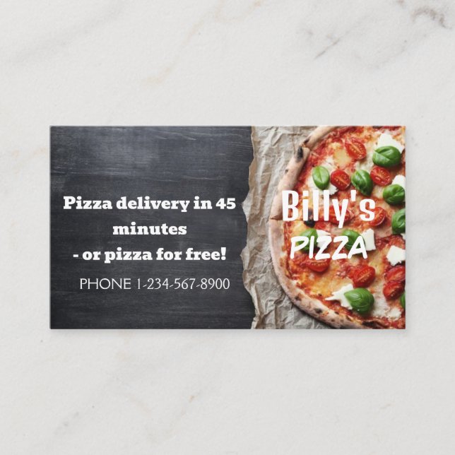 Pizza Delivery Discount Sale Offer Business Card (Front)