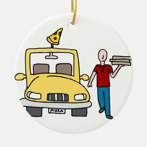 Pizza Delivery Driver Ceramic Ornament