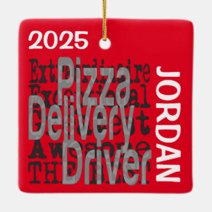 Pizza Delivery Driver Extraordinaire CUSTOM Ceramic Ornament