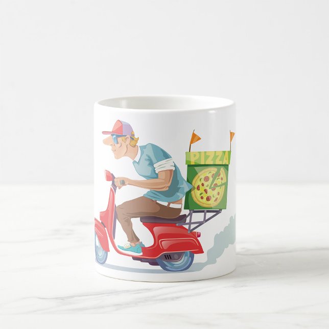 Pizza Delivery Guy on Red Scooter Coffee Mug (Creator Uploaded)