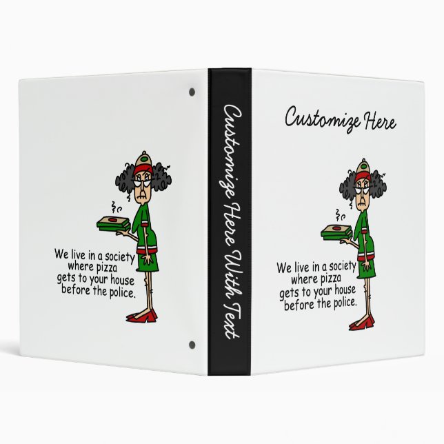 Pizza Delivery Humor 3 Ring Binder (Background)