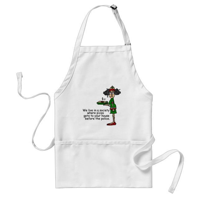 Pizza Delivery Humor Adult Apron (Front)