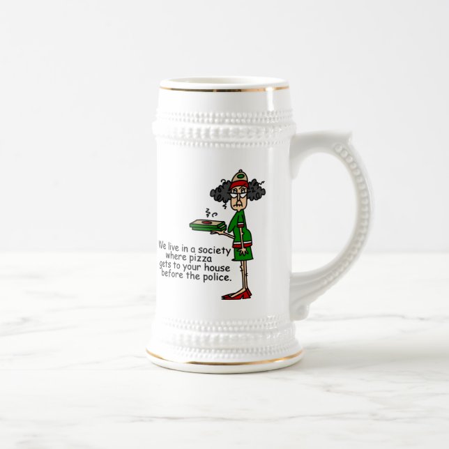 Pizza Delivery Humor Beer Stein (Right)