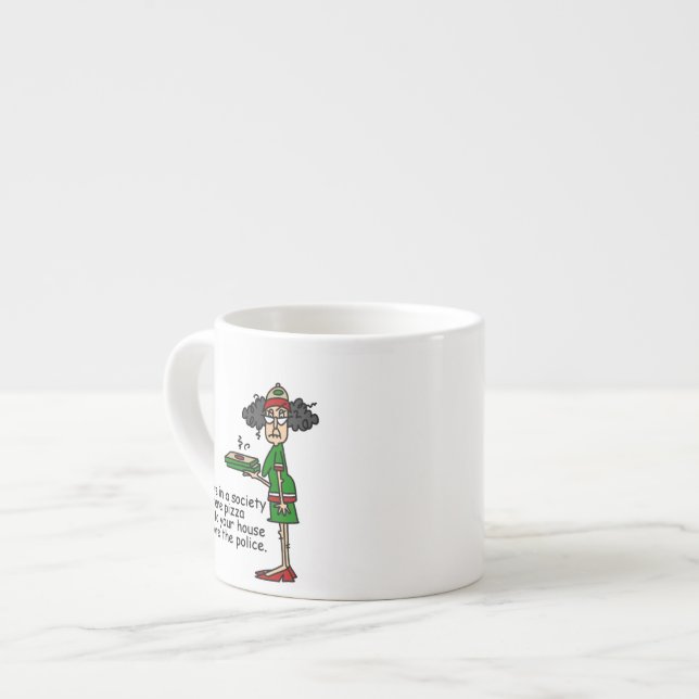 Pizza Delivery Humor Espresso Cup (Front Left)