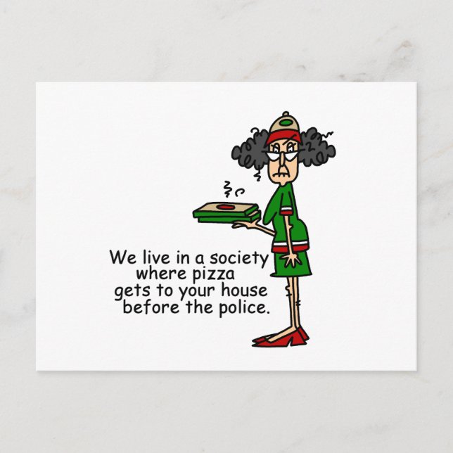 Pizza Delivery Humor Postcard (Front)