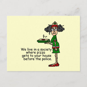 Pizza Delivery Humor Postcard