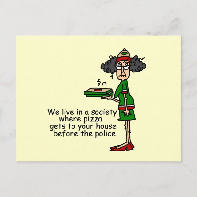 Pizza Delivery Humor Postcard (Front)