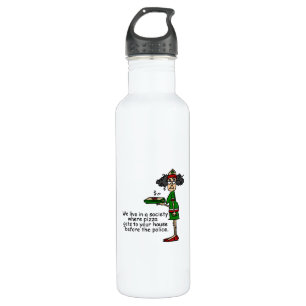 Pizza Delivery Humor Stainless Steel Water Bottle