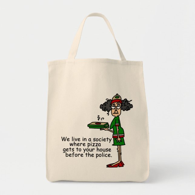 Pizza Delivery Humor Tote Bag (Front)