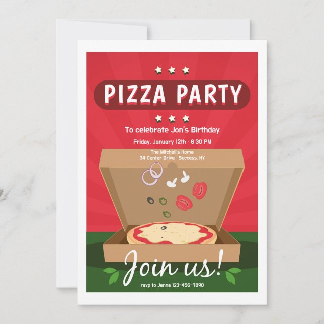 Pizza Delivery  Invitation (Front)