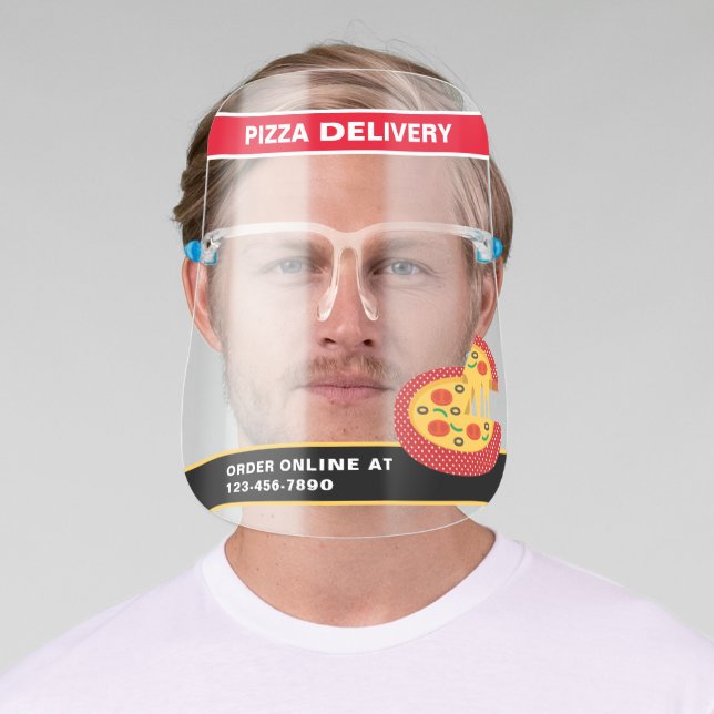 Pizza Delivery Man Face Shield (Insitu)