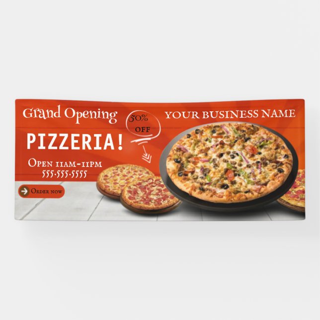 Pizza Delivery Pizza Cafe Pizza Restaurant open Banner (Horizontal)