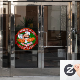 Pizza Delivery Pizzeria Business Customizable Window Cling
