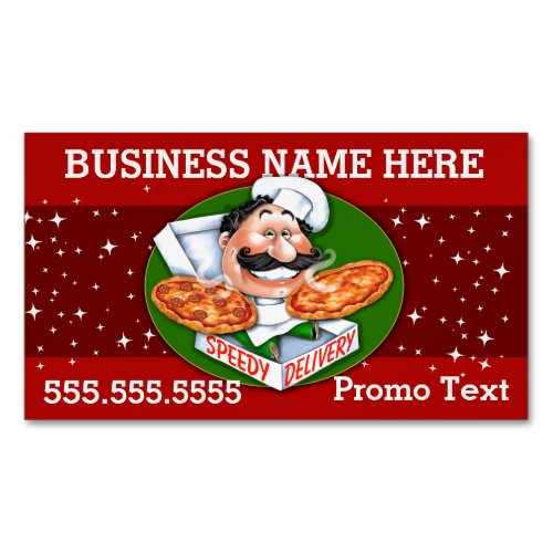 Pizza Delivery Pizzeria Restaurant Promotional Magnetic Business Card