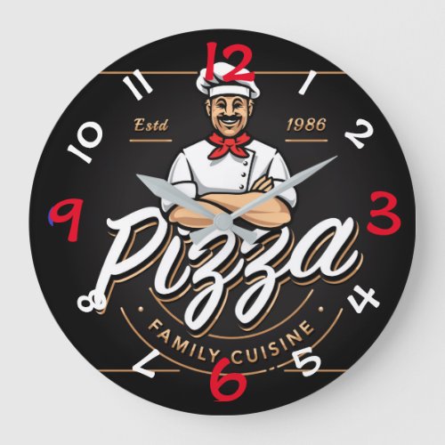 Pizza Design Wall Clock with Numbers
