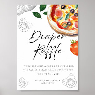 Pizza Diaper Raffle Tabletop Poster Sign