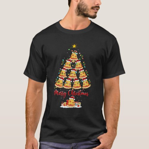 Pizza Dish Lover Xmas Matching Santa Pizza Christm T_Shirt