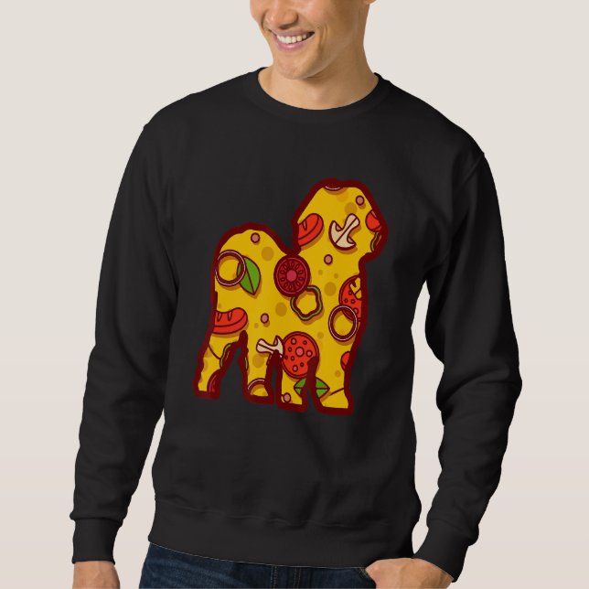 Pizza Dog Funny Pizza Shih Tzu Dog Sweatshirt (Front)