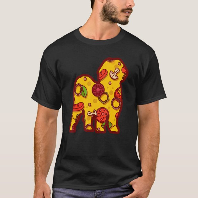 Pizza Dog Funny Pizza Shih Tzu Dog T-Shirt (Front)
