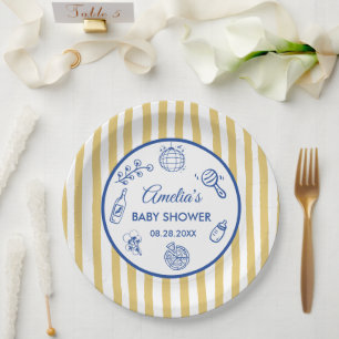 Pizza doodle special Delivery  Baby Shower Paper Plates