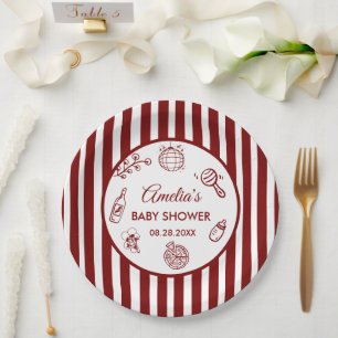 Pizza doodle special Delivery  Baby Shower Paper Plates