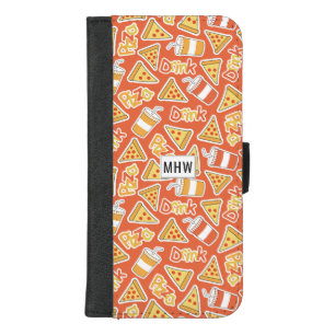 Pizza & Drink custom monogram phone wallets