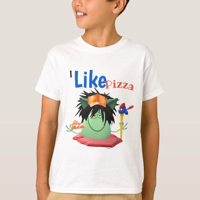 Pizza Eating Monster Character T-Shirt (Front)